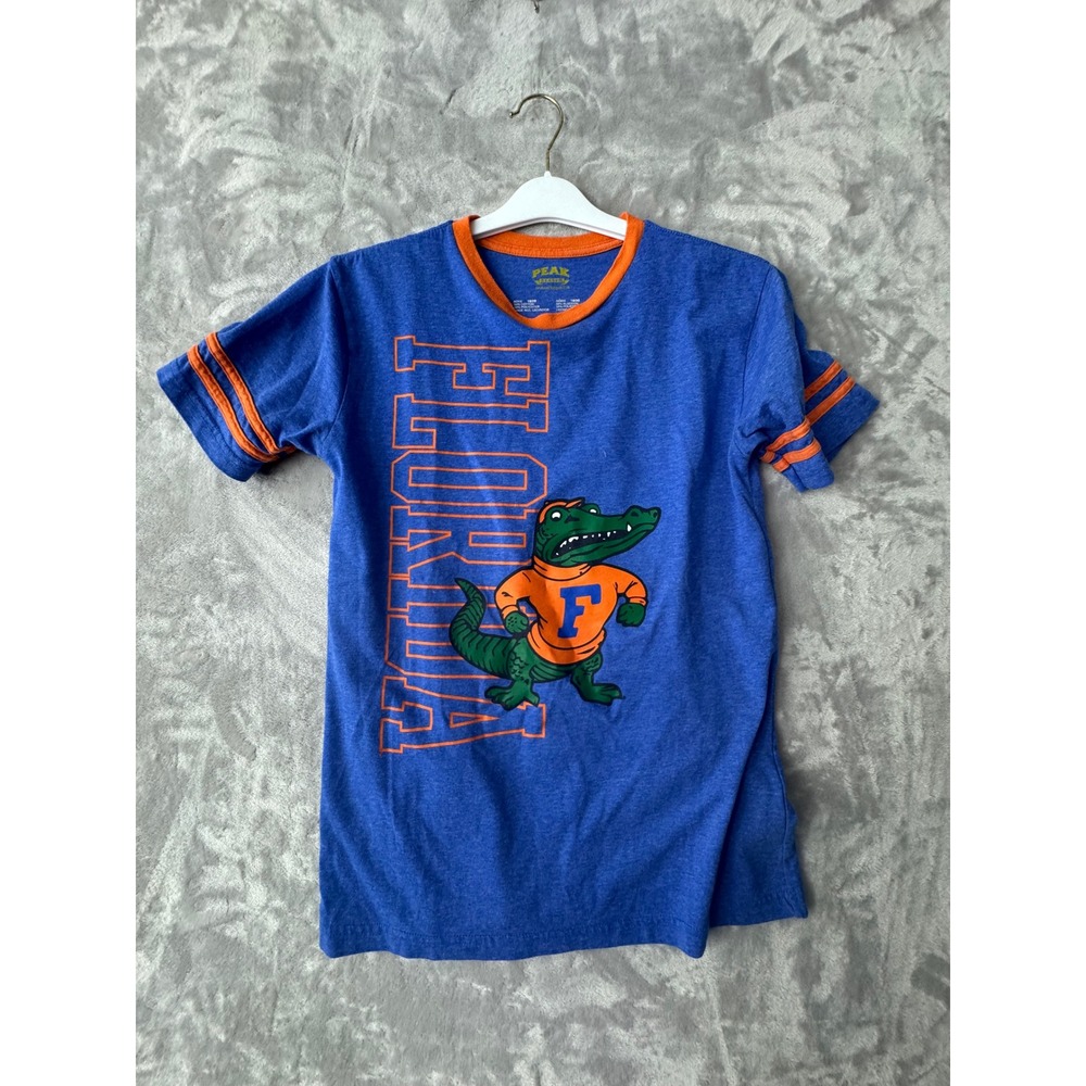 Peak Season Florida Gators Boys XL 18/20 Ringer Graphic T-Shirt Blue Orange NCAA